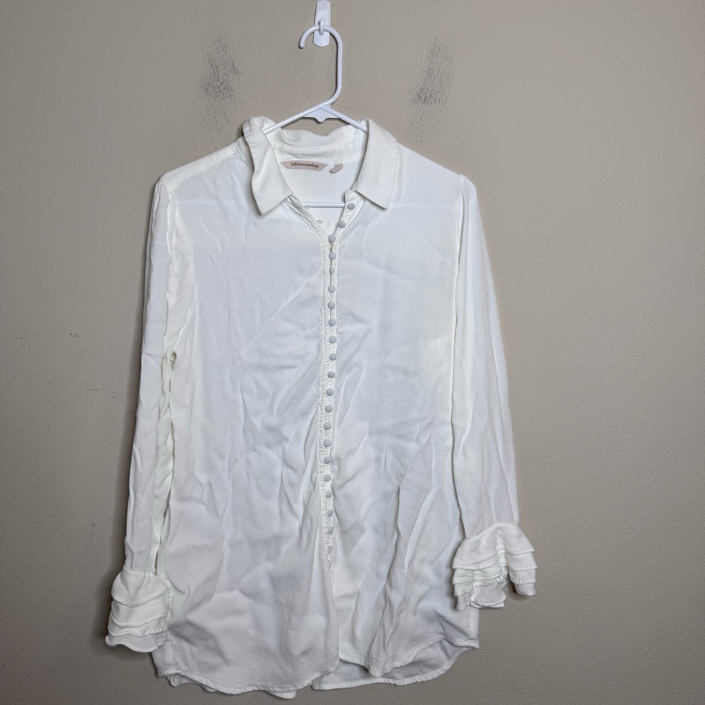 Soft Surroundings Sonnet Poet Button Down Blouse View 2